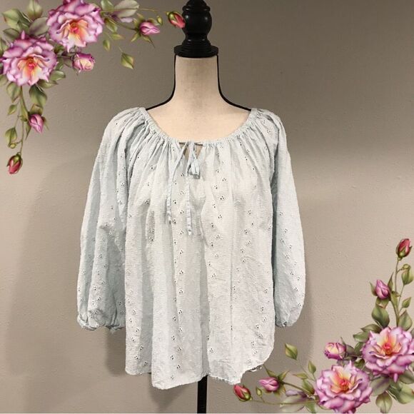 Joie Tops - ‎Joie baby blue long sleeve loose fit blouse